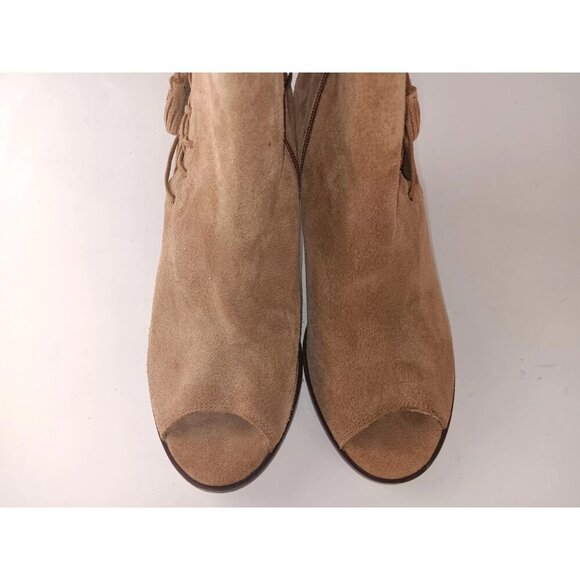 Franco Fortini Women's Brown Suede Zipper Block Heel Boots  Size 10 - Picture 3 of 11